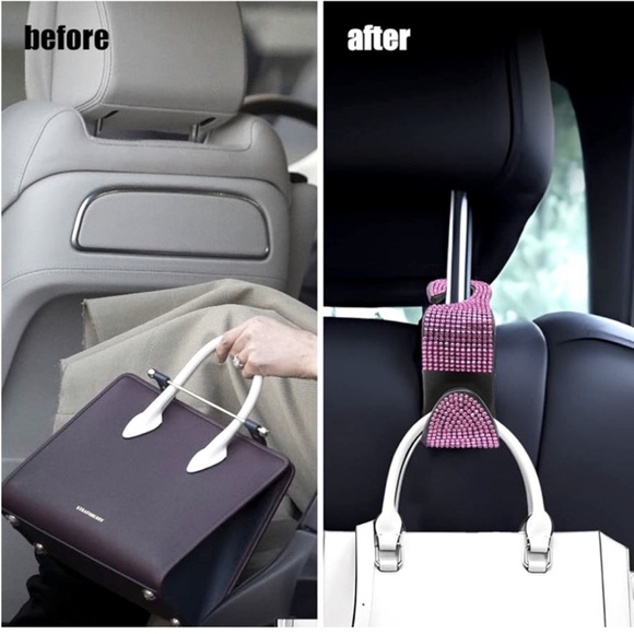 2 Bling Car Bag holders & Coasters Pink - Picture 9 of 12